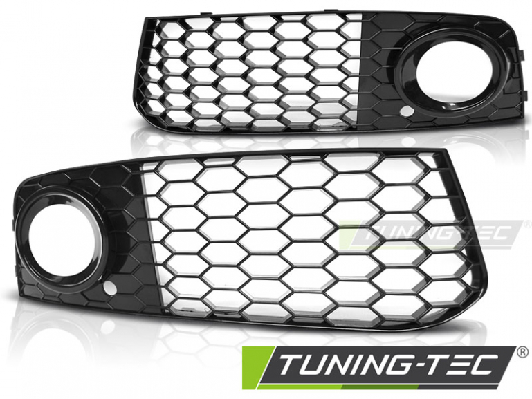 Upgrade Nebelscheinwerfer Gitter für Audi A4 B8 (8K) 08-11 Hochglanz schwarz